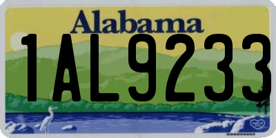 AL license plate 1AL9233