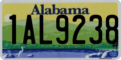 AL license plate 1AL9238