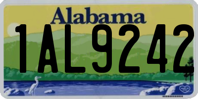 AL license plate 1AL9242