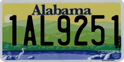 AL license plate 1AL9251