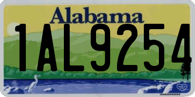 AL license plate 1AL9254