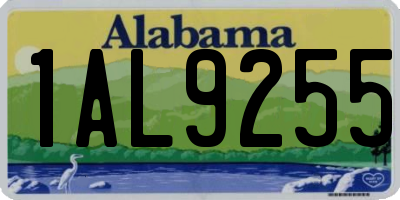 AL license plate 1AL9255