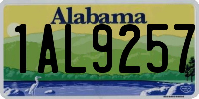 AL license plate 1AL9257