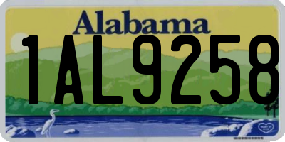 AL license plate 1AL9258