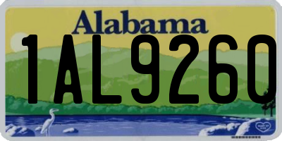 AL license plate 1AL9260