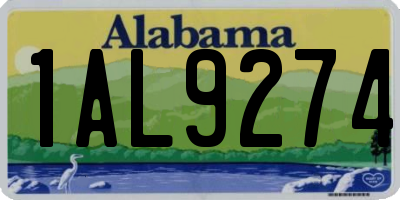 AL license plate 1AL9274