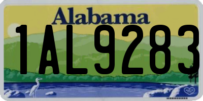 AL license plate 1AL9283