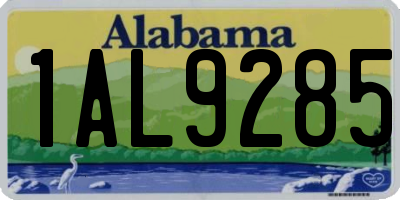 AL license plate 1AL9285