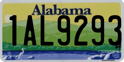 AL license plate 1AL9293