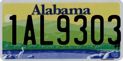 AL license plate 1AL9303