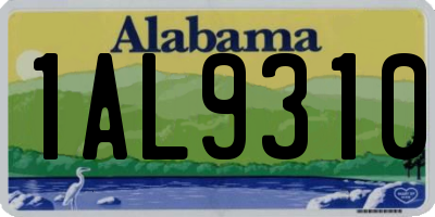 AL license plate 1AL9310