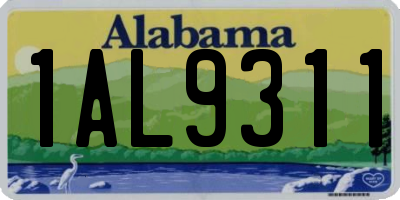 AL license plate 1AL9311