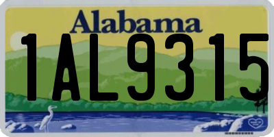 AL license plate 1AL9315