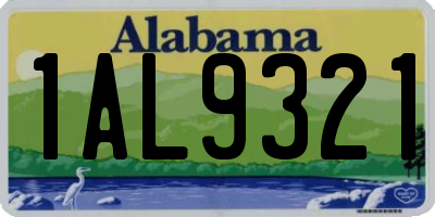 AL license plate 1AL9321