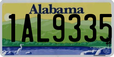 AL license plate 1AL9335