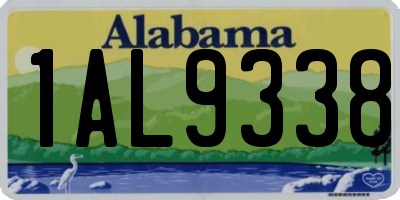 AL license plate 1AL9338