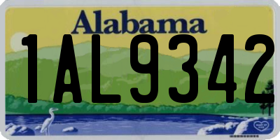 AL license plate 1AL9342
