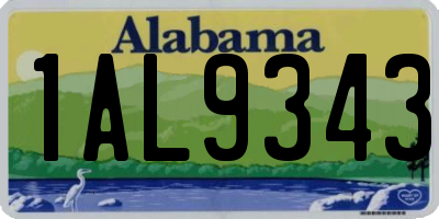 AL license plate 1AL9343