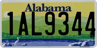 AL license plate 1AL9344