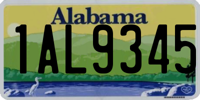 AL license plate 1AL9345