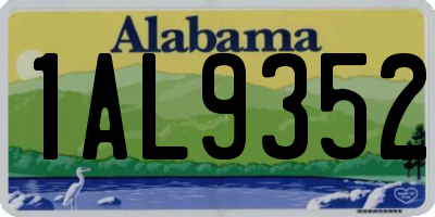 AL license plate 1AL9352