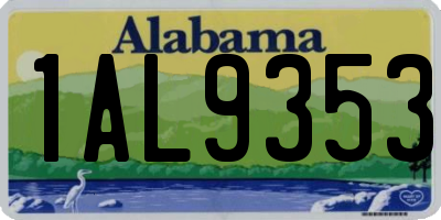 AL license plate 1AL9353