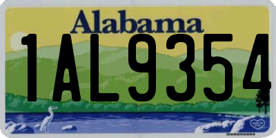 AL license plate 1AL9354