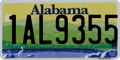 AL license plate 1AL9355