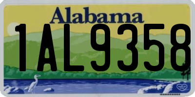 AL license plate 1AL9358