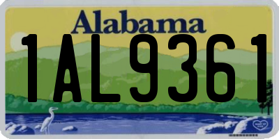 AL license plate 1AL9361