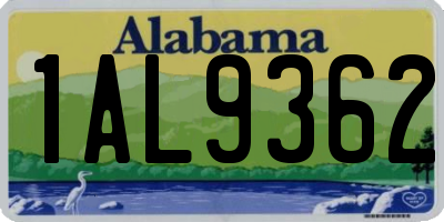 AL license plate 1AL9362