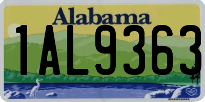 AL license plate 1AL9363