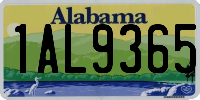 AL license plate 1AL9365