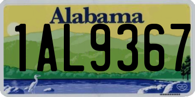AL license plate 1AL9367