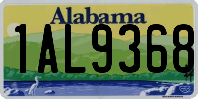 AL license plate 1AL9368