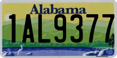 AL license plate 1AL9377