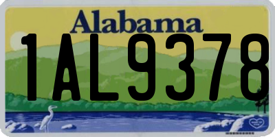 AL license plate 1AL9378