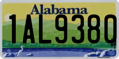AL license plate 1AL9380
