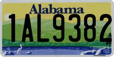 AL license plate 1AL9382