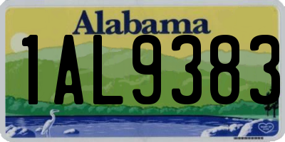 AL license plate 1AL9383