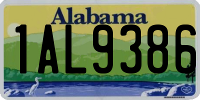 AL license plate 1AL9386