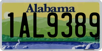 AL license plate 1AL9389