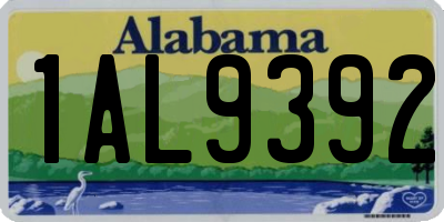 AL license plate 1AL9392