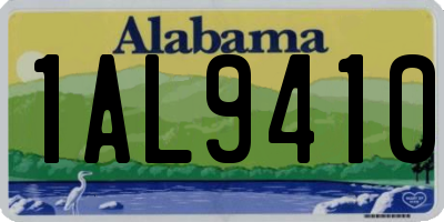 AL license plate 1AL9410