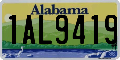 AL license plate 1AL9419