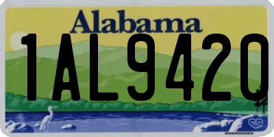 AL license plate 1AL9420