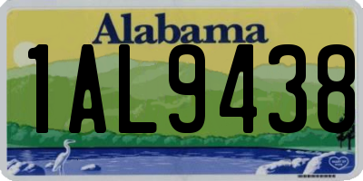 AL license plate 1AL9438