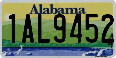 AL license plate 1AL9452