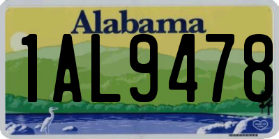 AL license plate 1AL9478