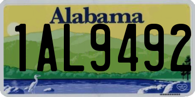 AL license plate 1AL9492